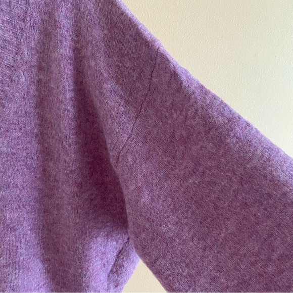 ASTR The Label Belmont Drop-Shoulder Textured Knit Cardigan Woman Medium Purple - Picture 7 of 14